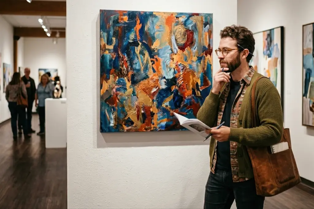 art lover taking notes