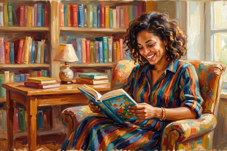 painting of a book lover