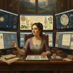 painting of a woman using websites to learn something new every day