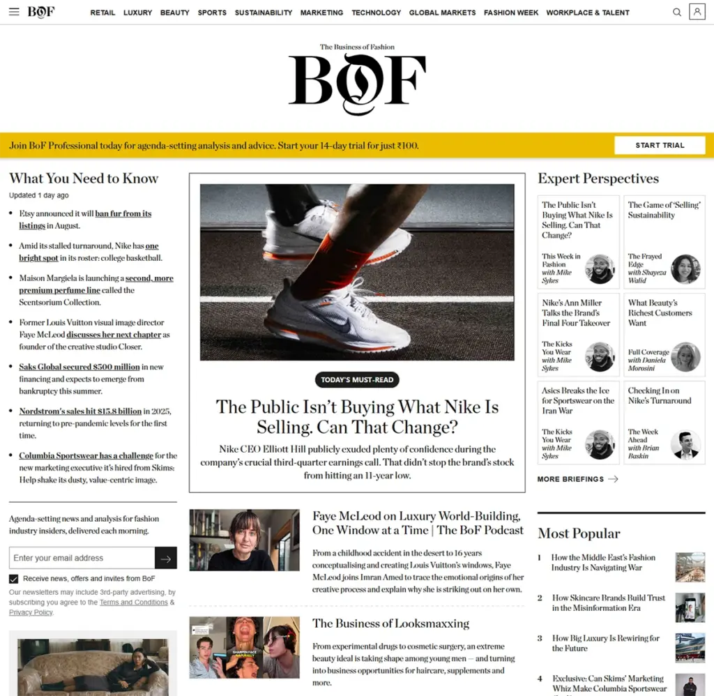 the business of fashion bof